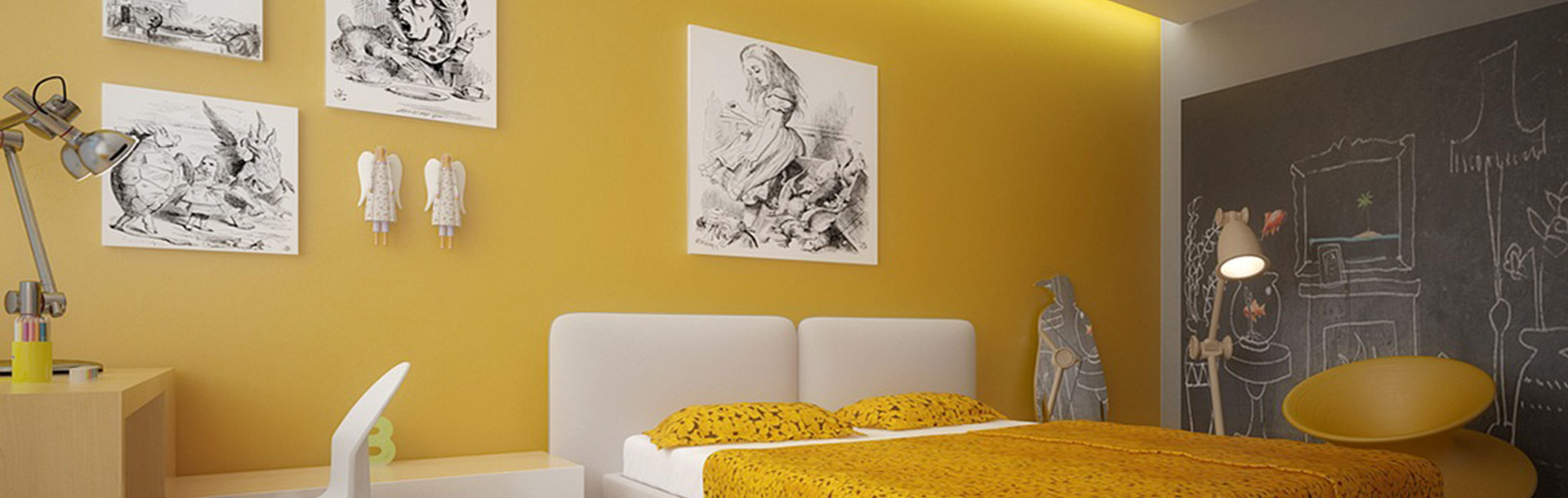 yellow_room خلاقیت در استفاده از رنگ در طراحی داخلی