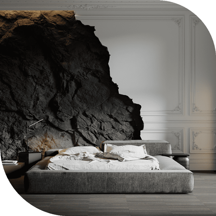 اتاق خواب با طراحی سیاه و سفید
