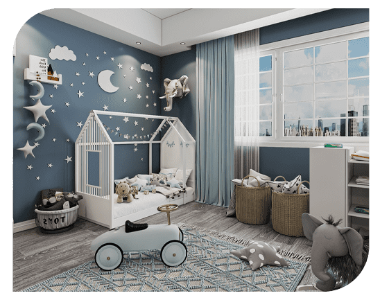 طراحی مدرن برای اتاق کودکان متولد شده
